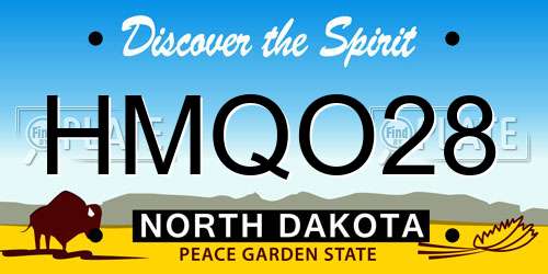 HMQO28 North Dakota License Plate