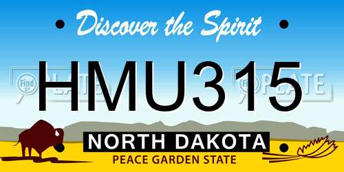 HMU315 North Dakota License Plate
