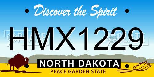 HMX1229 North Dakota License Plate