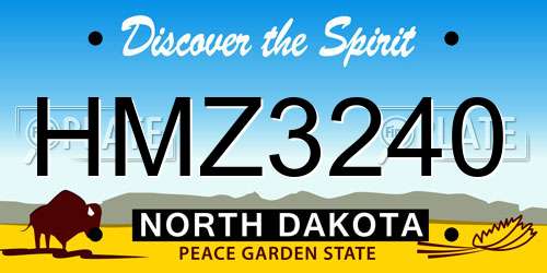 HMZ3240 North Dakota License Plate