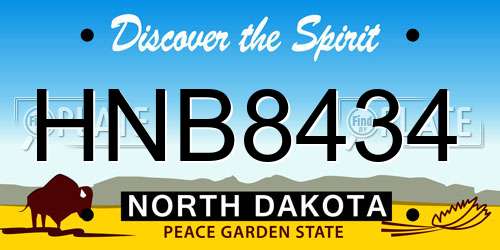 HNB8434 North Dakota License Plate