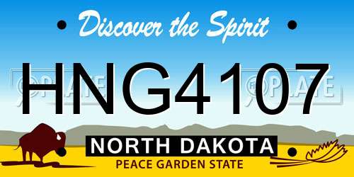 HNG4107 North Dakota License Plate