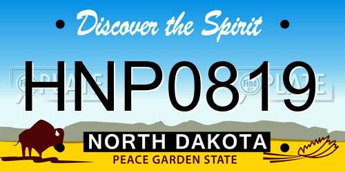 HNP0819 North Dakota License Plate