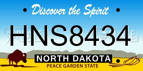 HNS8434 North Dakota License Plate