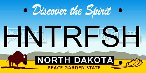 HNTRFSH North Dakota License Plate