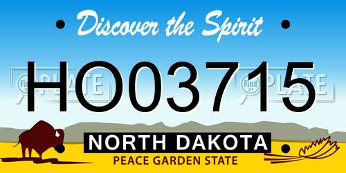 HO03715 North Dakota License Plate