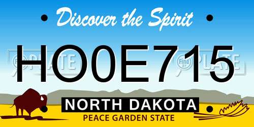 HO0E715 North Dakota License Plate