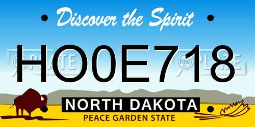 HO0E718 North Dakota License Plate