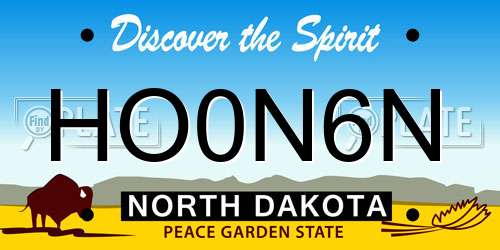 HO0N6N North Dakota License Plate