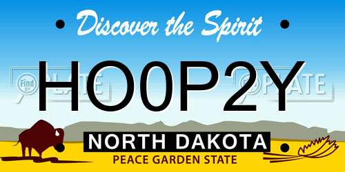HO0P2Y North Dakota License Plate