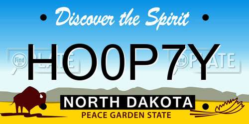 HO0P7Y North Dakota License Plate