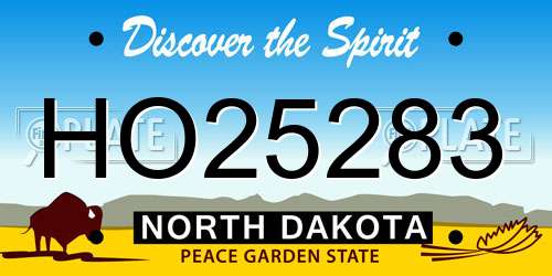 HO25283 North Dakota License Plate