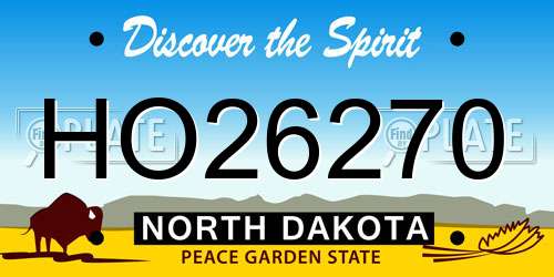HO26270 North Dakota License Plate