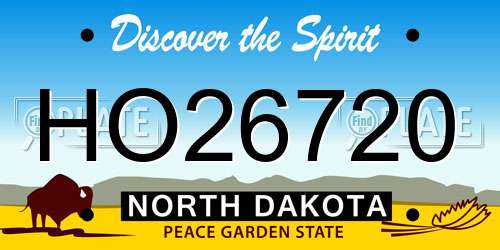HO26720 North Dakota License Plate