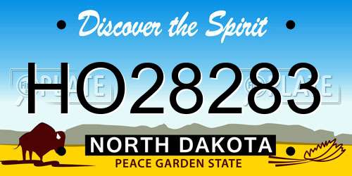 HO28283 North Dakota License Plate