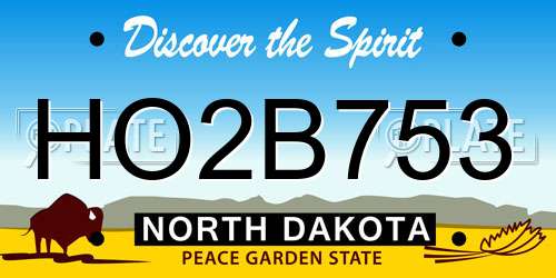 HO2B753 North Dakota License Plate