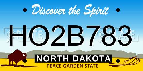 HO2B783 North Dakota License Plate