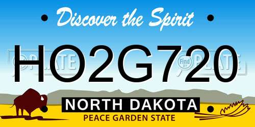 HO2G720 North Dakota License Plate