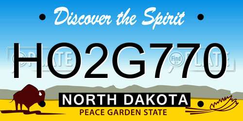 HO2G770 North Dakota License Plate