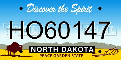 HO60147 North Dakota License Plate