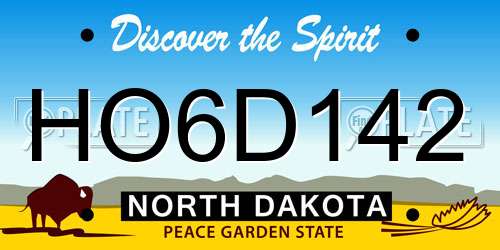 HO6D142 North Dakota License Plate