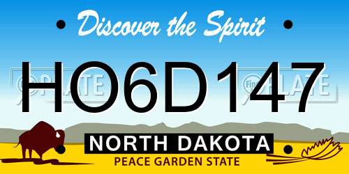 HO6D147 North Dakota License Plate