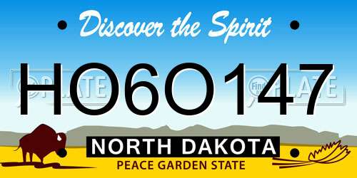 HO6O147 North Dakota License Plate
