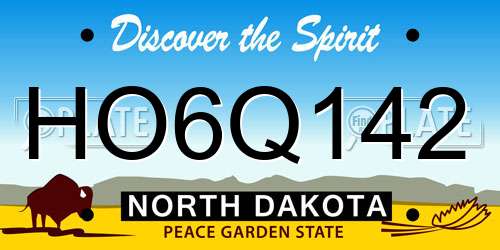 HO6Q142 North Dakota License Plate