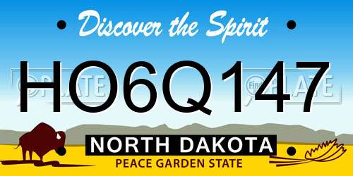HO6Q147 North Dakota License Plate