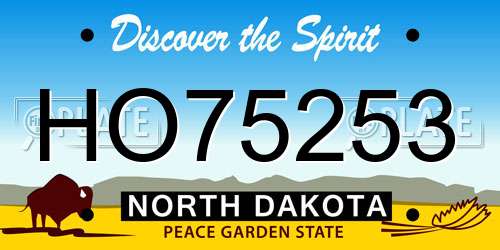 HO75253 North Dakota License Plate