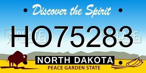 HO75283 North Dakota License Plate