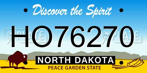 HO76270 North Dakota License Plate