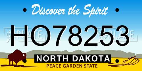 HO78253 North Dakota License Plate