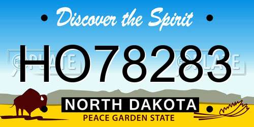 HO78283 North Dakota License Plate