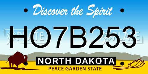 HO7B253 North Dakota License Plate