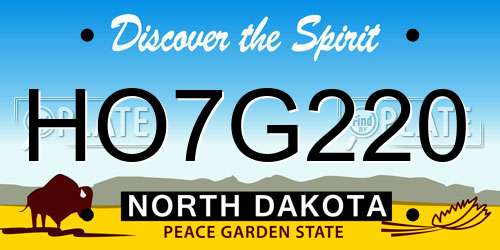 HO7G220 North Dakota License Plate