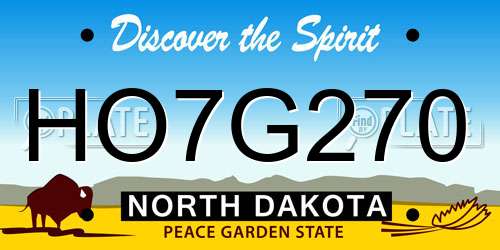 HO7G270 North Dakota License Plate