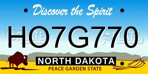 HO7G770 North Dakota License Plate