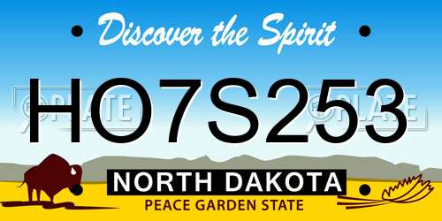 HO7S253 North Dakota License Plate