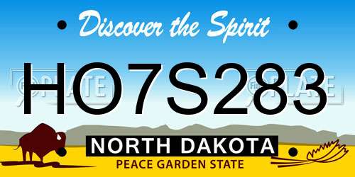 HO7S283 North Dakota License Plate