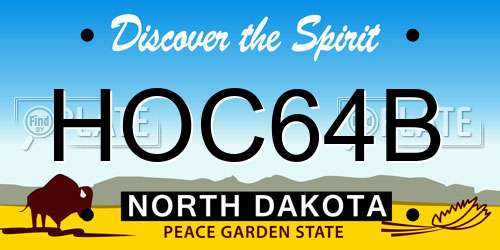 HOC64B North Dakota License Plate