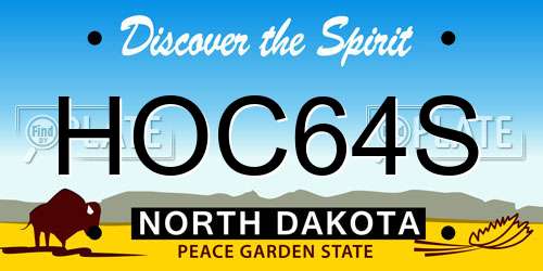 HOC64S North Dakota License Plate