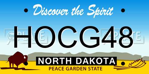 HOCG48 North Dakota License Plate