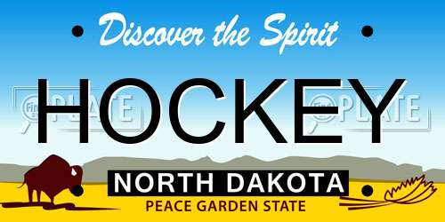 HOCKEY North Dakota License Plate