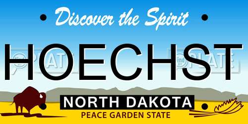 HOECHST North Dakota License Plate