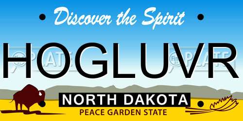 HOGLUVR North Dakota License Plate
