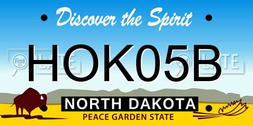 HOK05B North Dakota License Plate