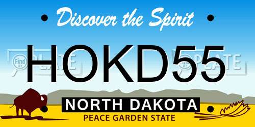 HOKD55 North Dakota License Plate