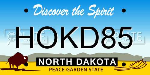 HOKD85 North Dakota License Plate