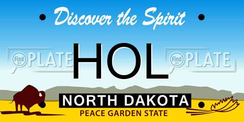 HOL North Dakota License Plate
